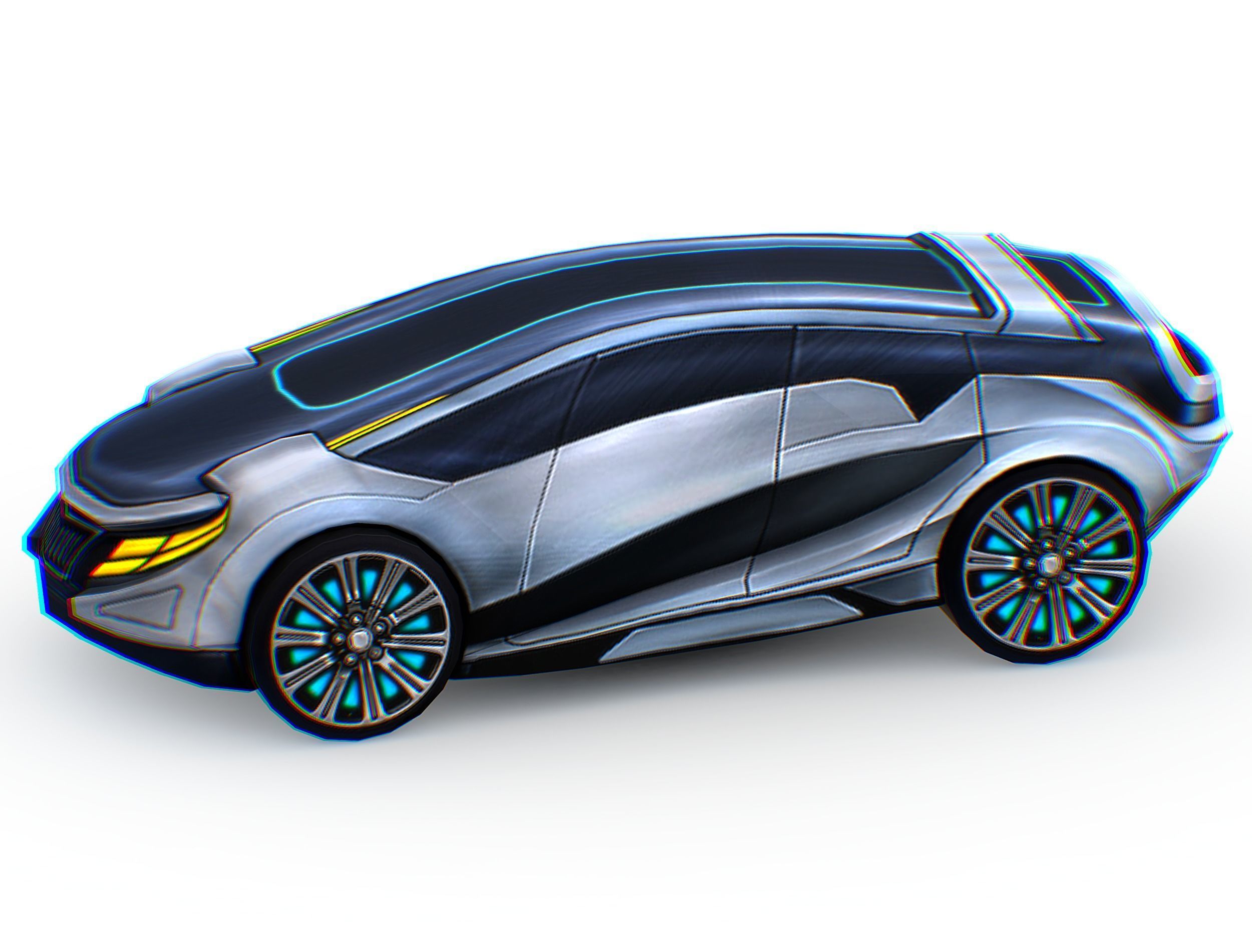 Cartoon Toy AR Racing Car Low-poly 3D model_22