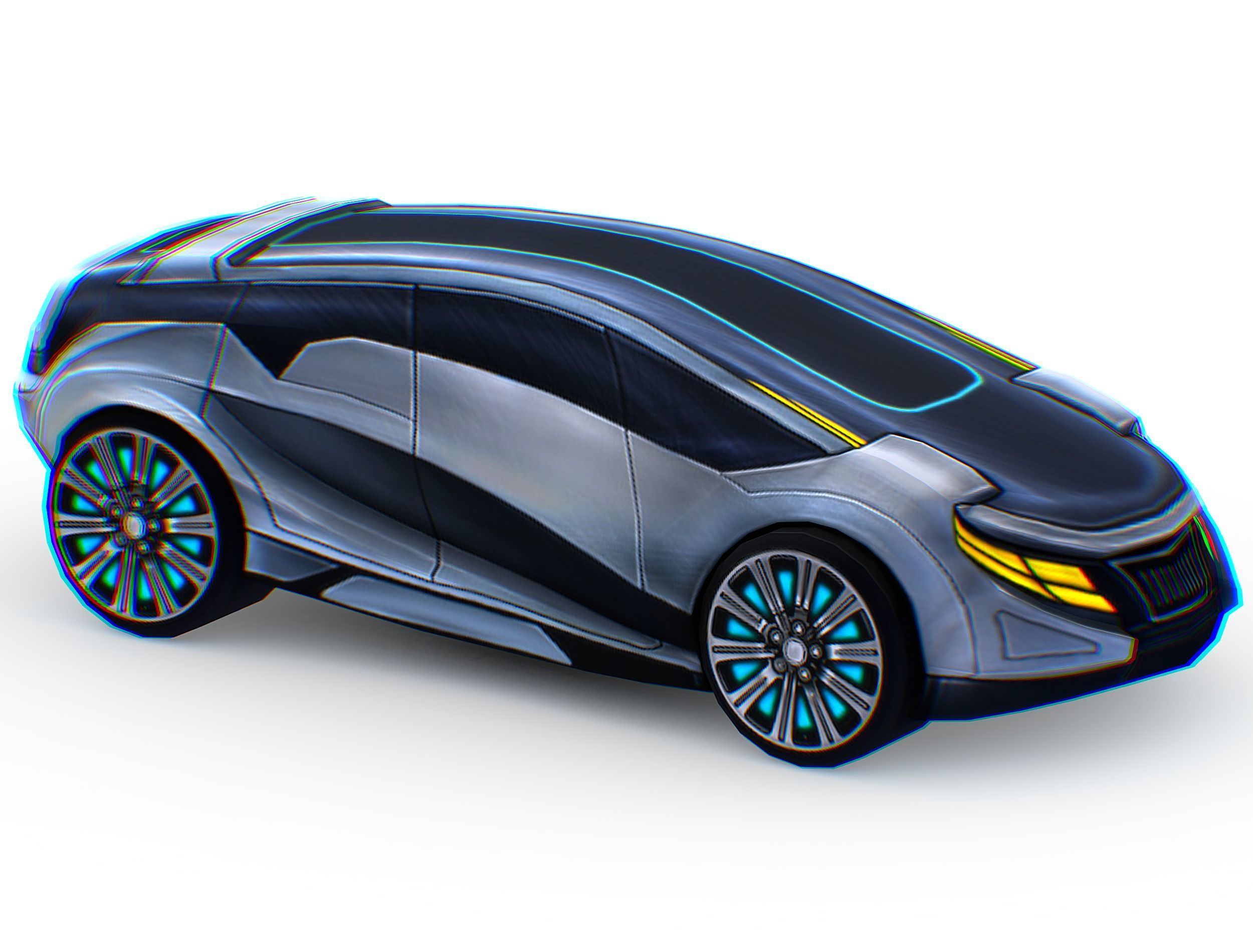 Cartoon Toy AR Racing Car Low-poly 3D model_8