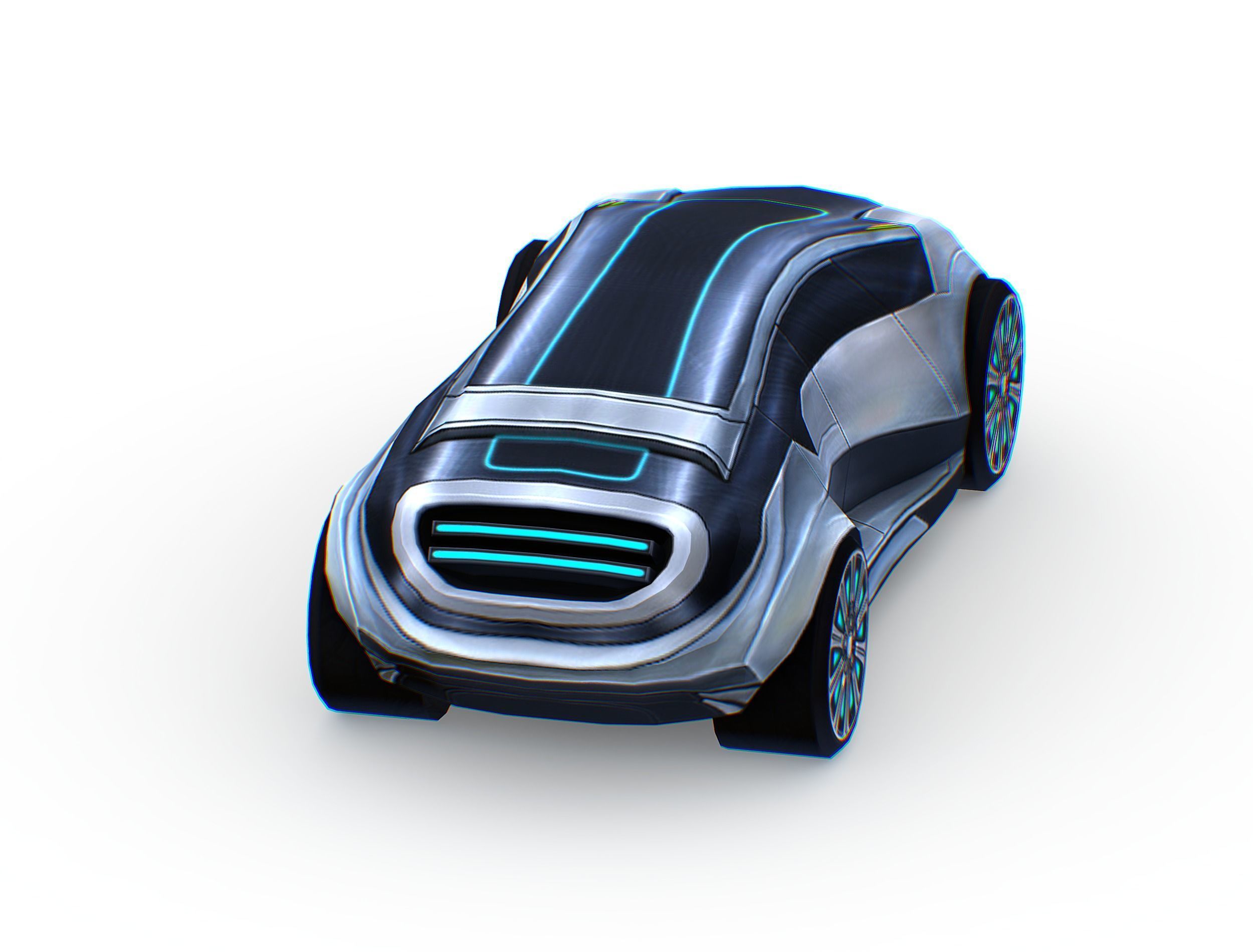 Cartoon Toy AR Racing Car Low-poly 3D model_15
