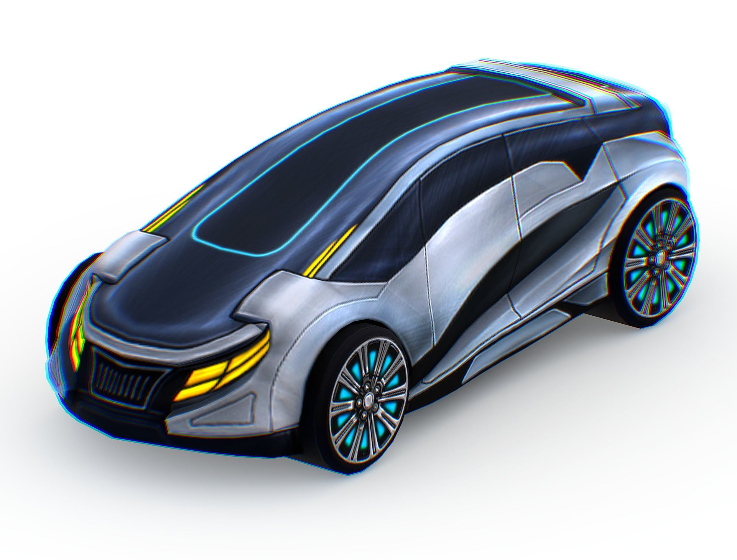 Cartoon Toy AR Racing Car Low-poly 3D model_1