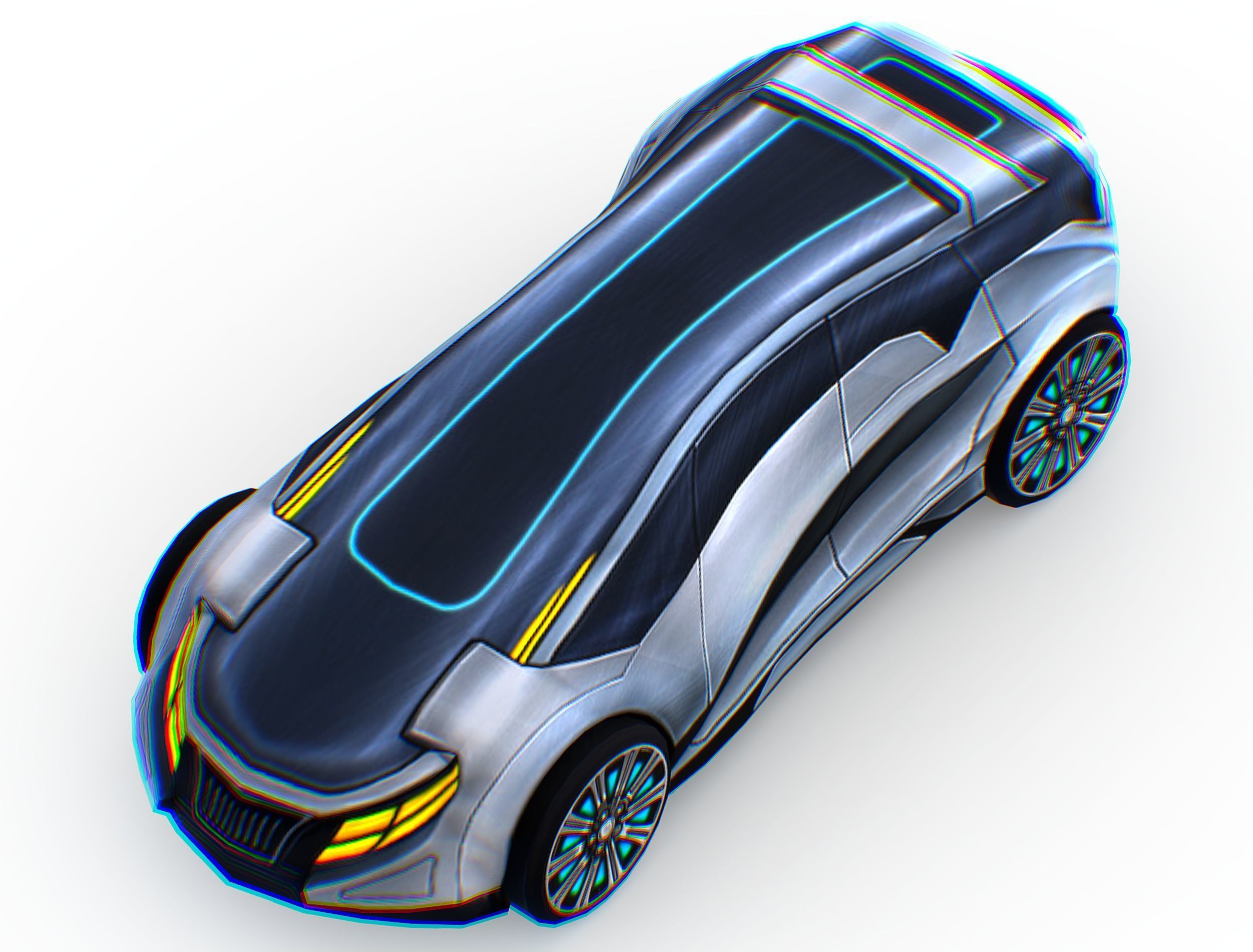 Cartoon Toy AR Racing Car Low-poly 3D model_27