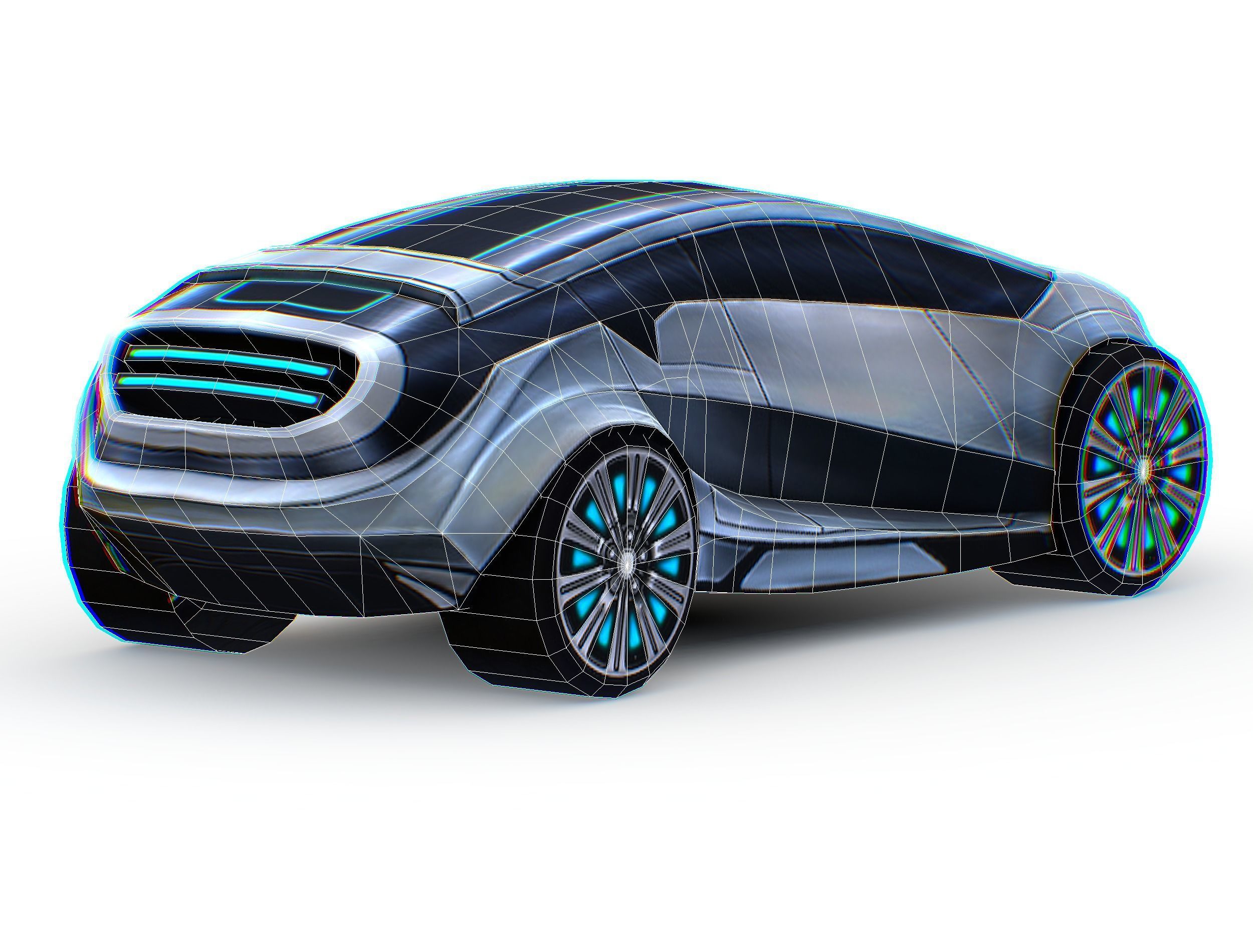 Cartoon Toy AR Racing Car Low-poly 3D model_33