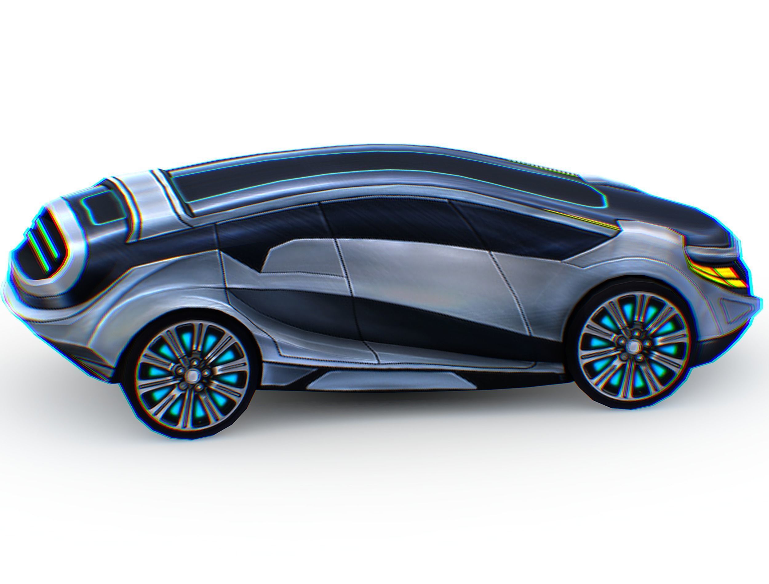 Cartoon Toy AR Racing Car Low-poly 3D model_11