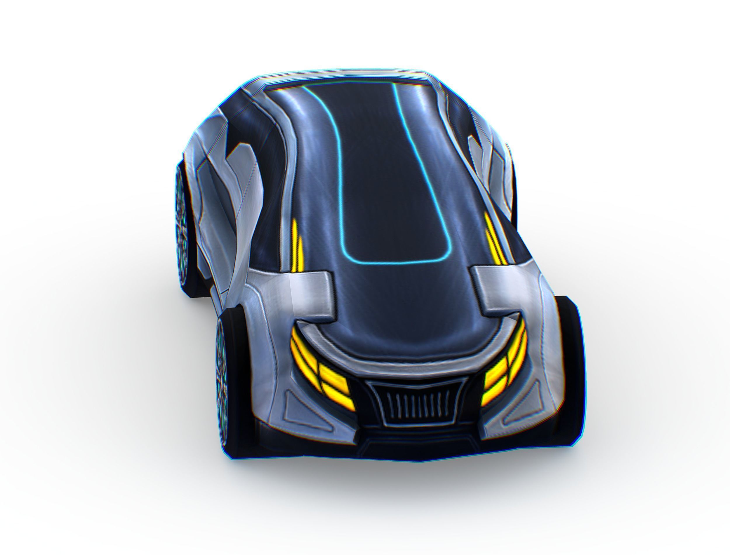 Cartoon Toy AR Racing Car Low-poly 3D model_5