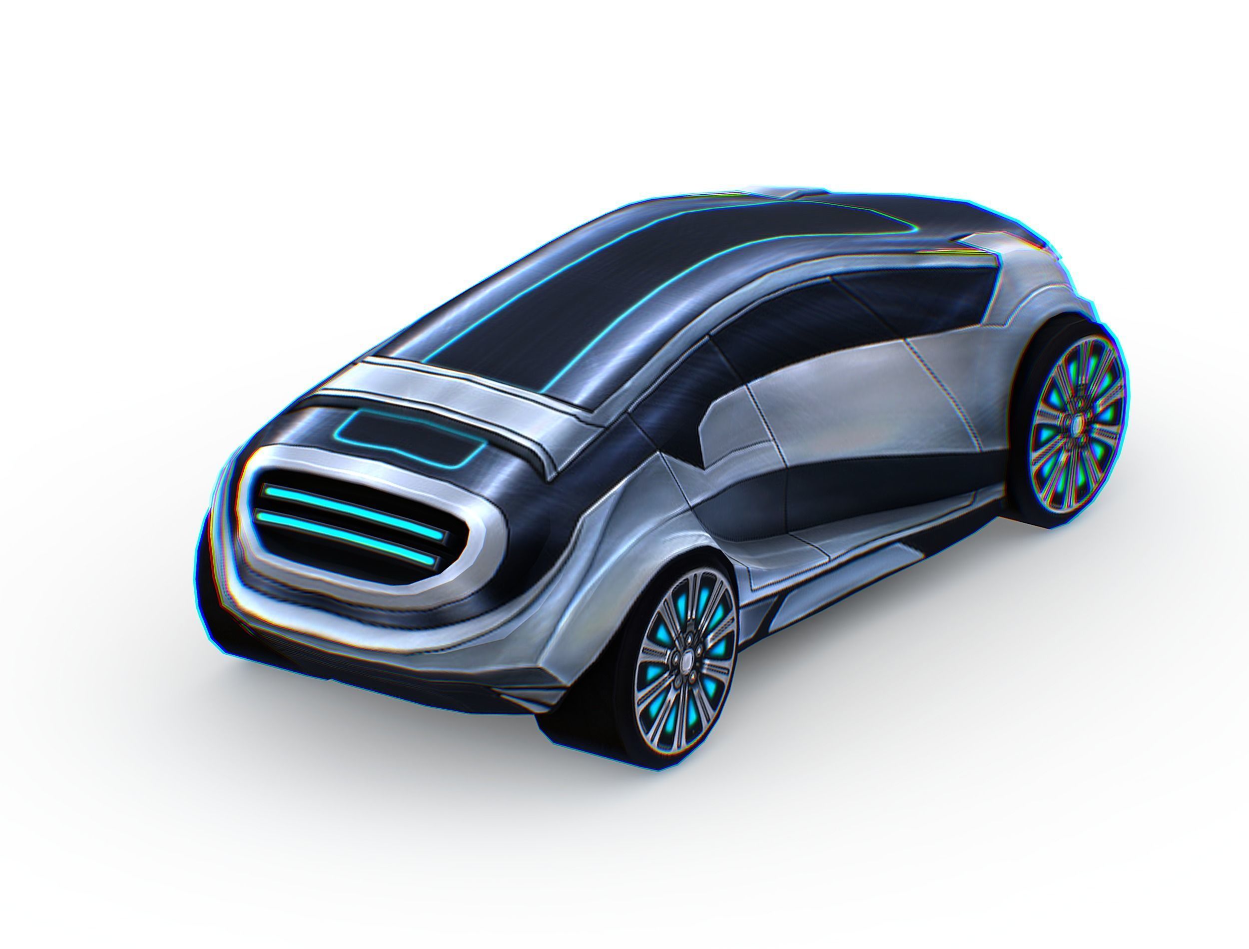 Cartoon Toy AR Racing Car Low-poly 3D model_14