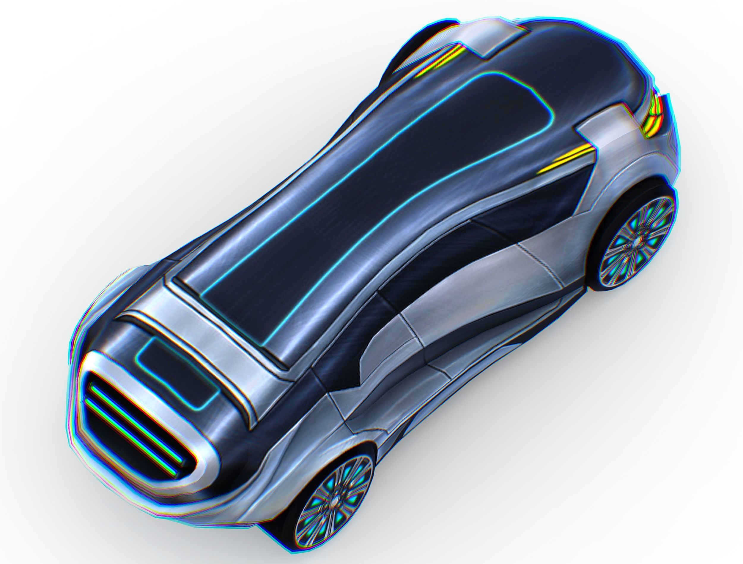 Cartoon Toy AR Racing Car Low-poly 3D model_29