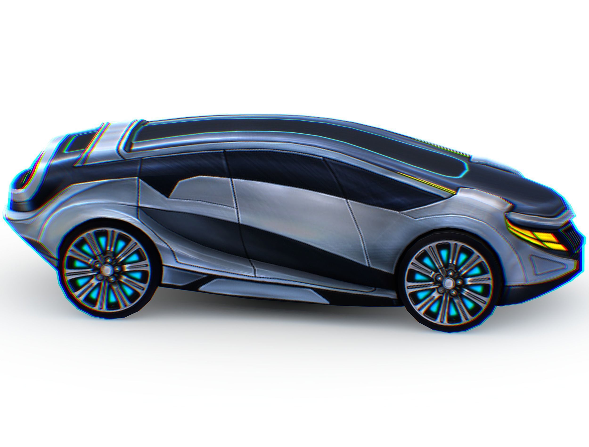 Cartoon Toy AR Racing Car Low-poly 3D model_10