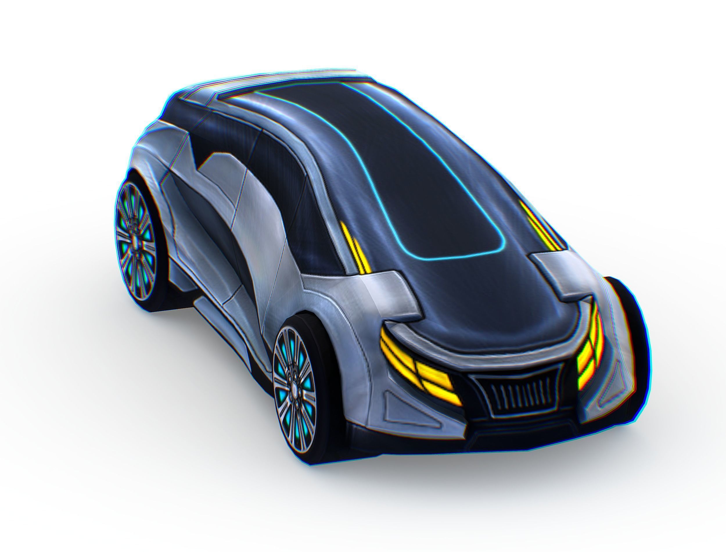 Cartoon Toy AR Racing Car Low-poly 3D model_6