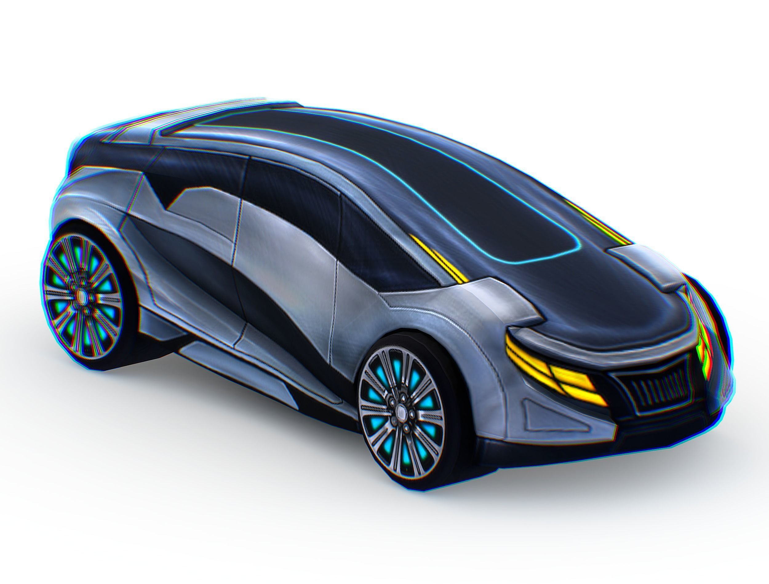 Cartoon Toy AR Racing Car Low-poly 3D model_7