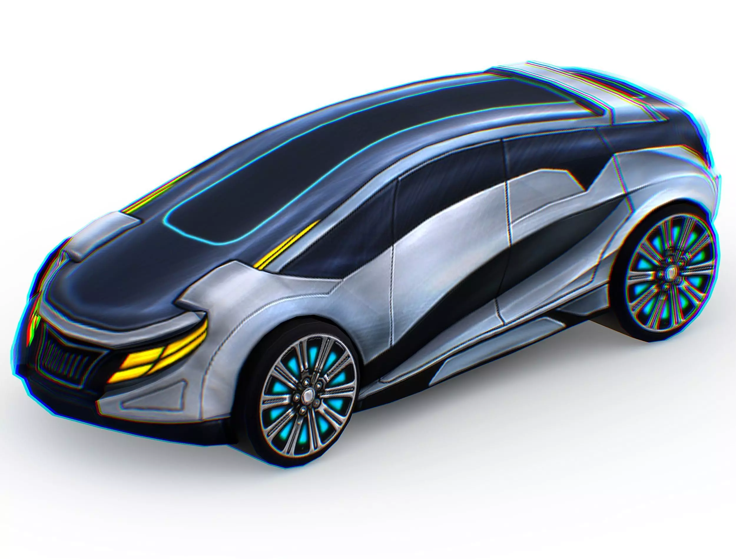 Cartoon Toy AR Racing Car Low-poly 3D model_0