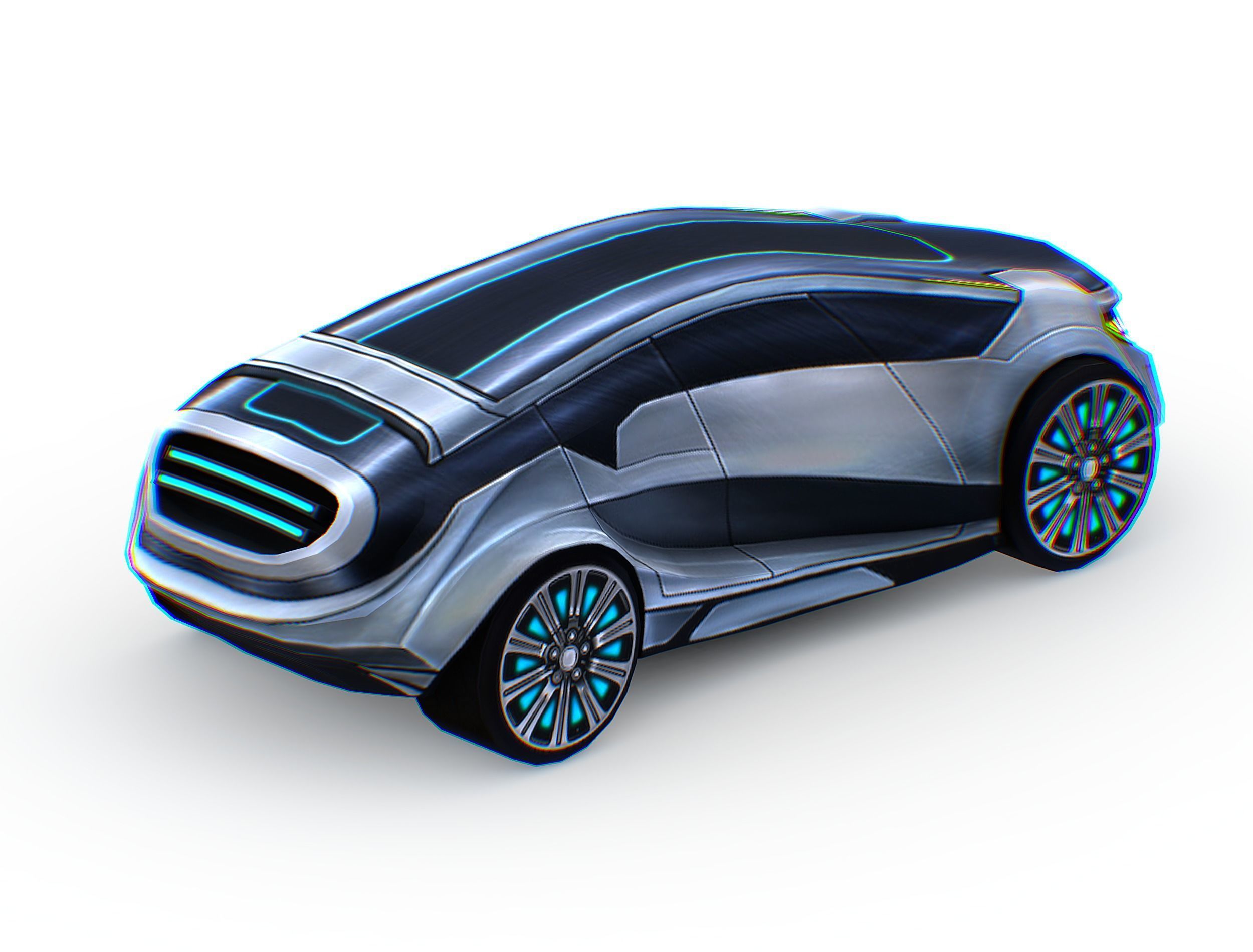 Cartoon Toy AR Racing Car Low-poly 3D model_13