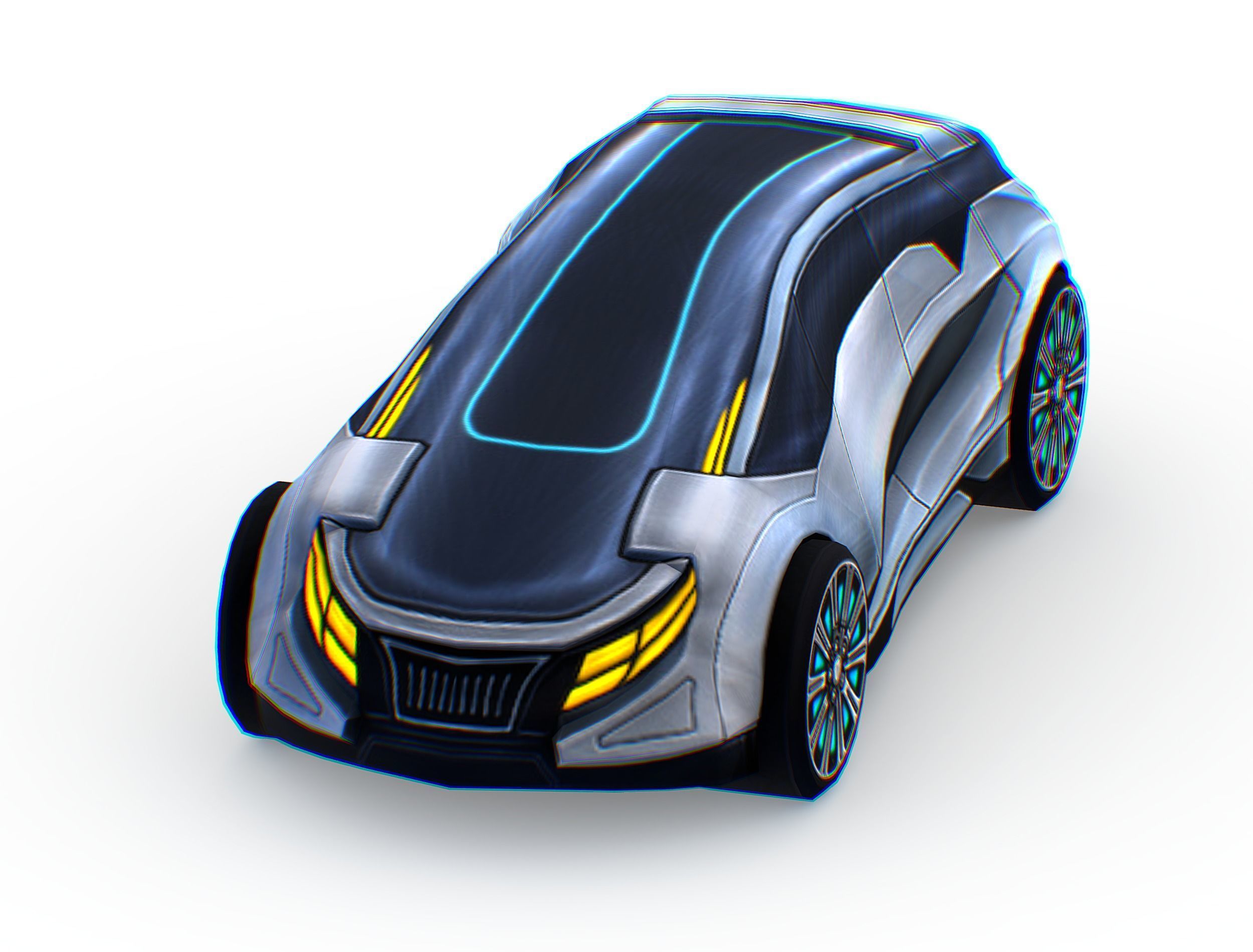 Cartoon Toy AR Racing Car Low-poly 3D model_3