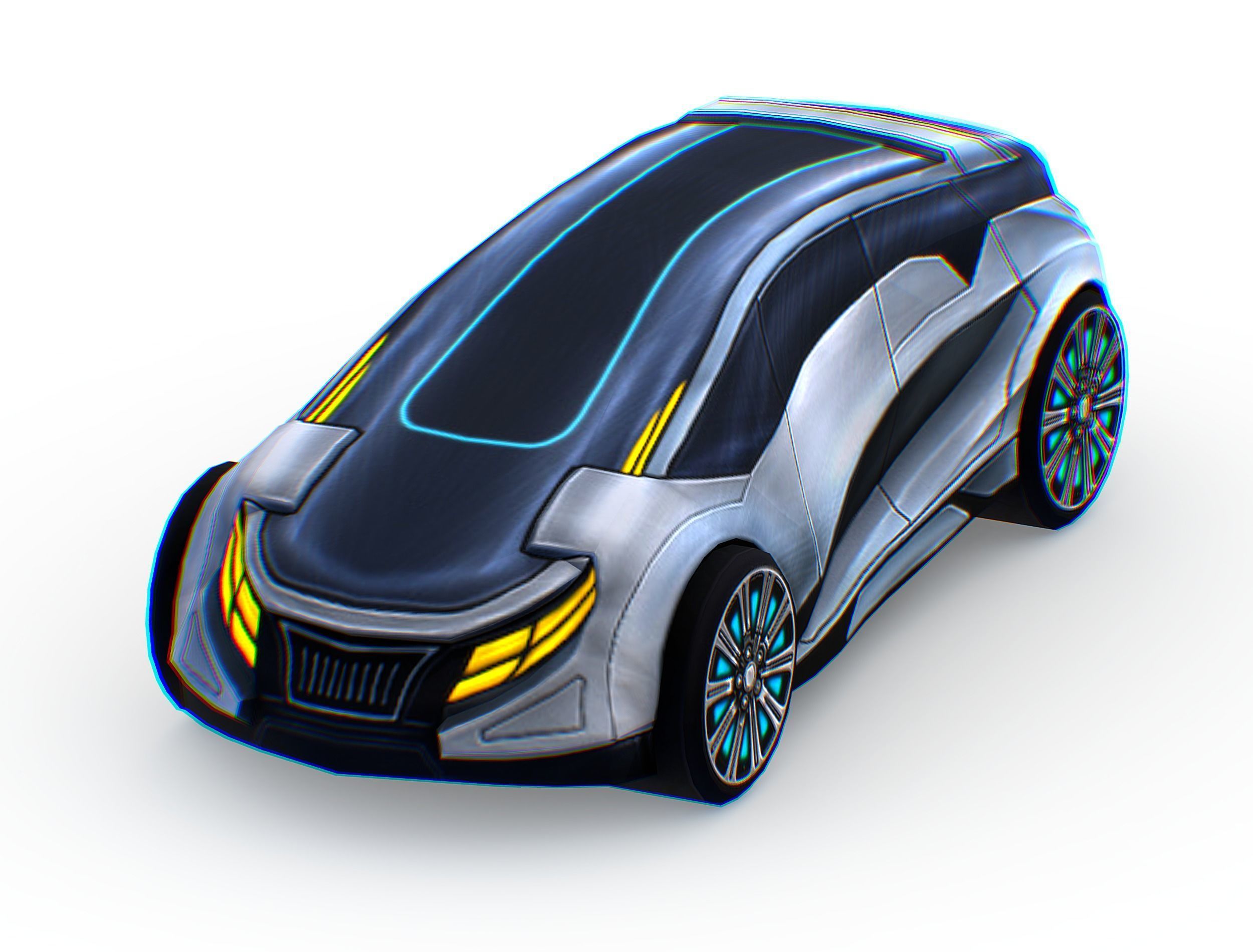 Cartoon Toy AR Racing Car Low-poly 3D model_2