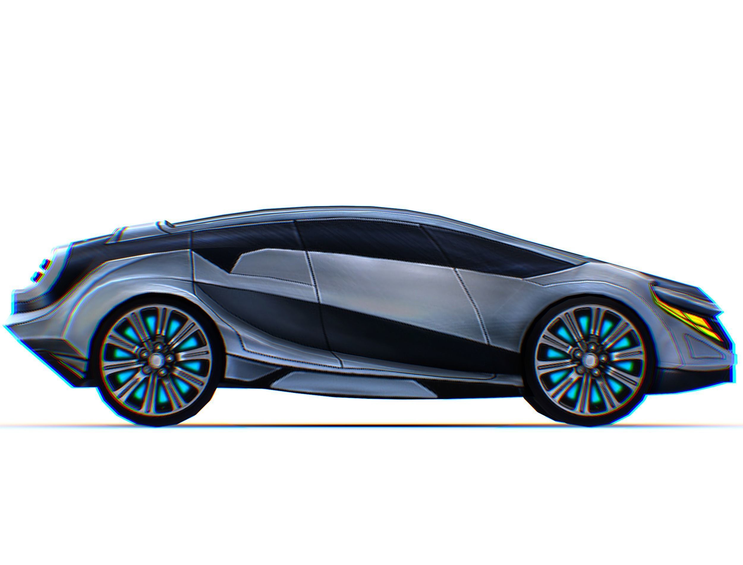 Cartoon Toy AR Racing Car Low-poly 3D model_25