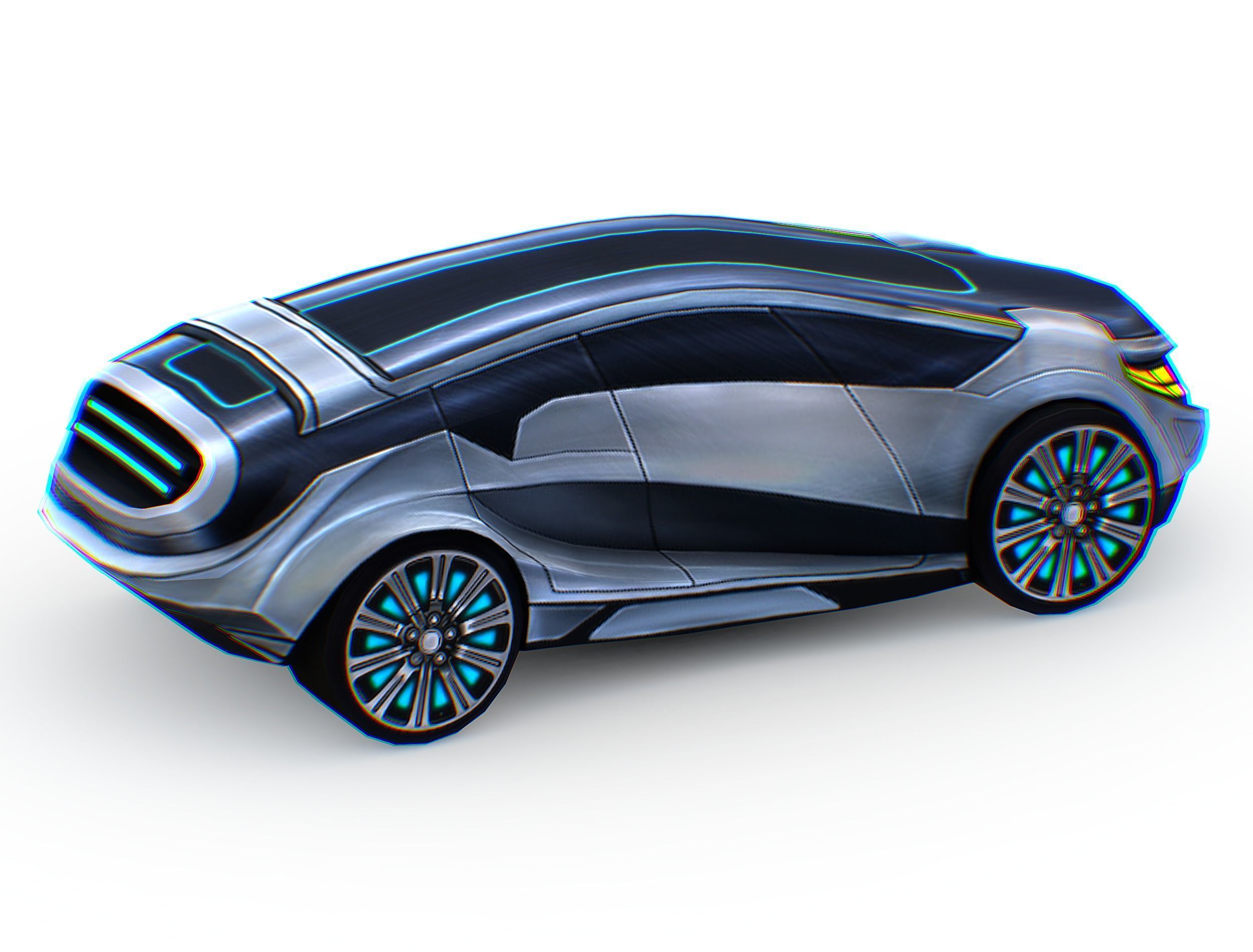 Cartoon Toy AR Racing Car Low-poly 3D model_12