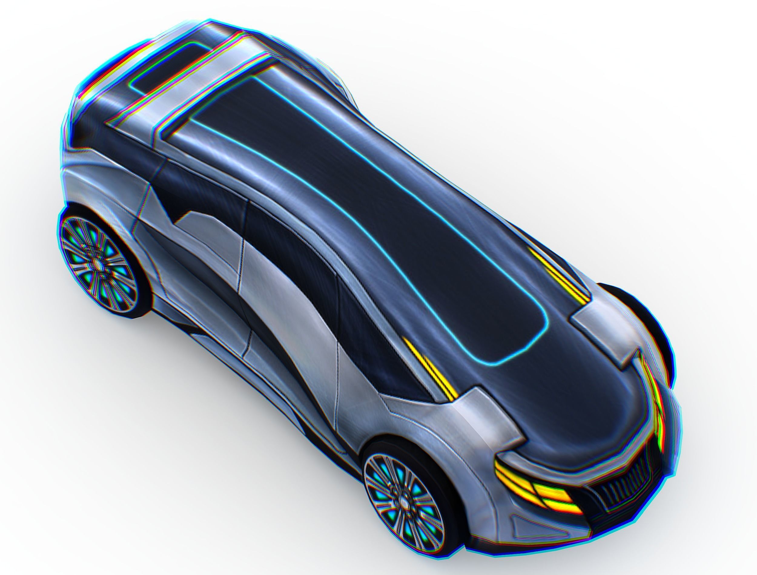 Cartoon Toy AR Racing Car Low-poly 3D model_28