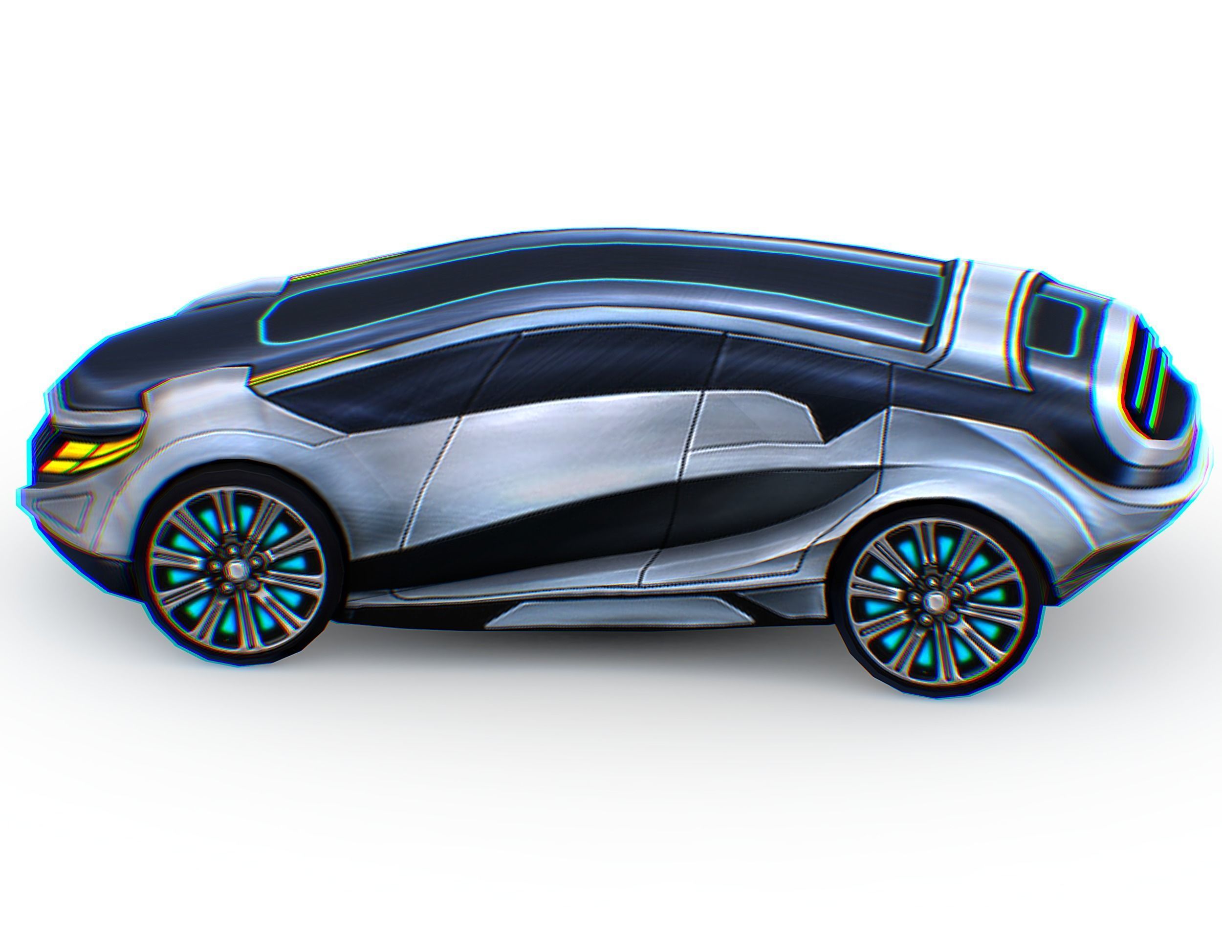 Cartoon Toy AR Racing Car Low-poly 3D model_21