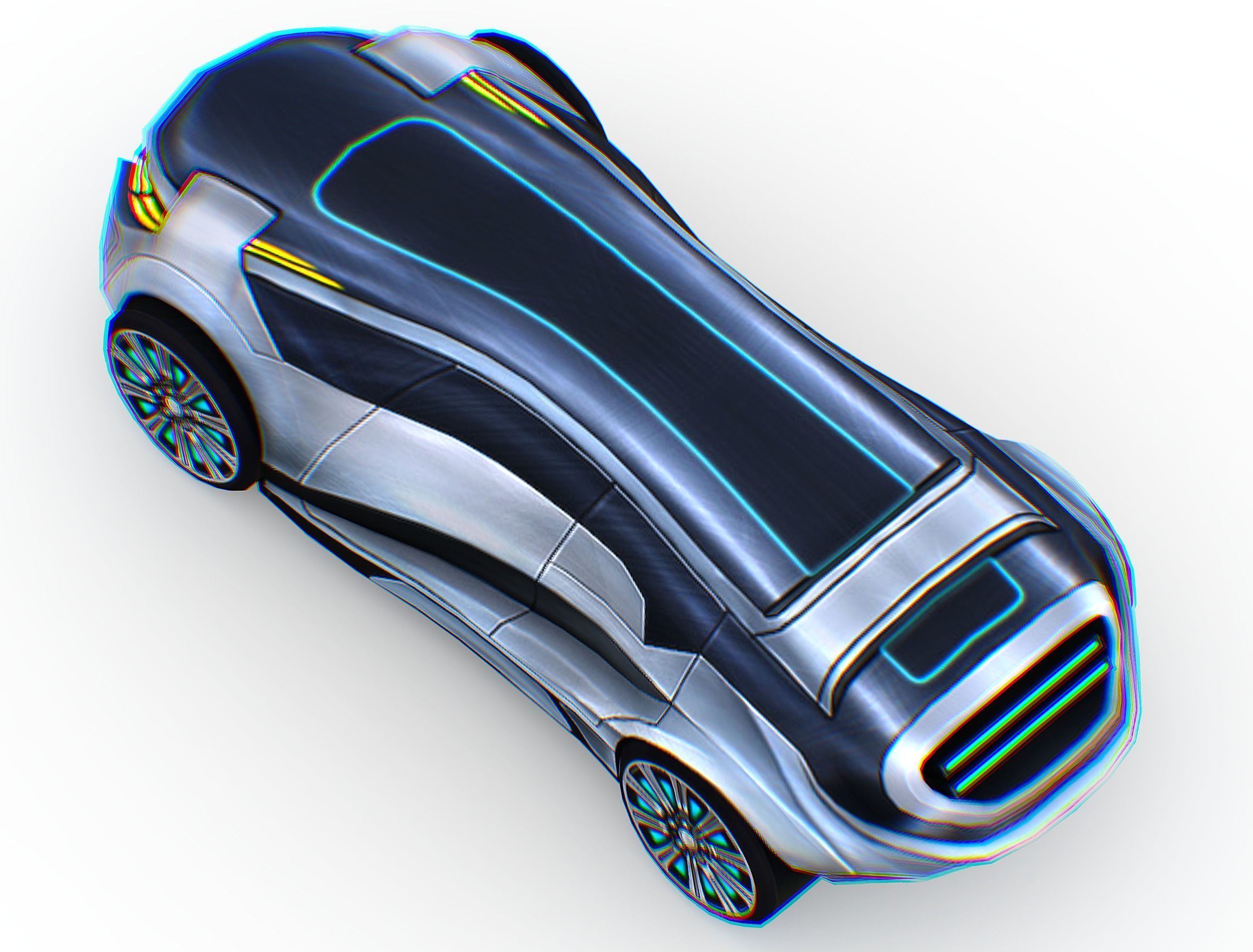 Cartoon Toy AR Racing Car Low-poly 3D model_30