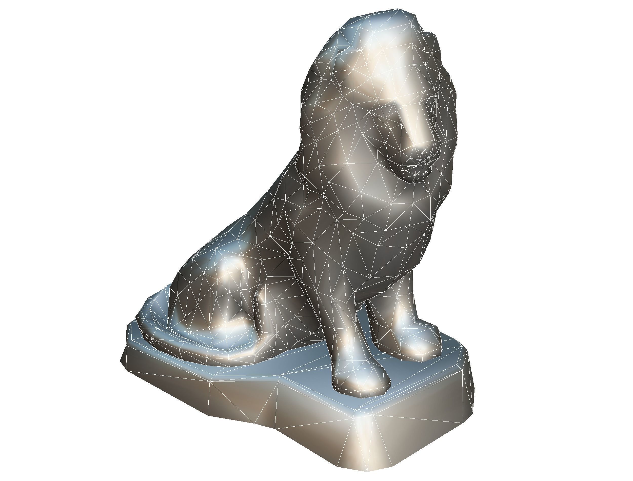 Low Poly 3d Statue Lion Dark Metal Cast Iron Low-poly 3D model_24