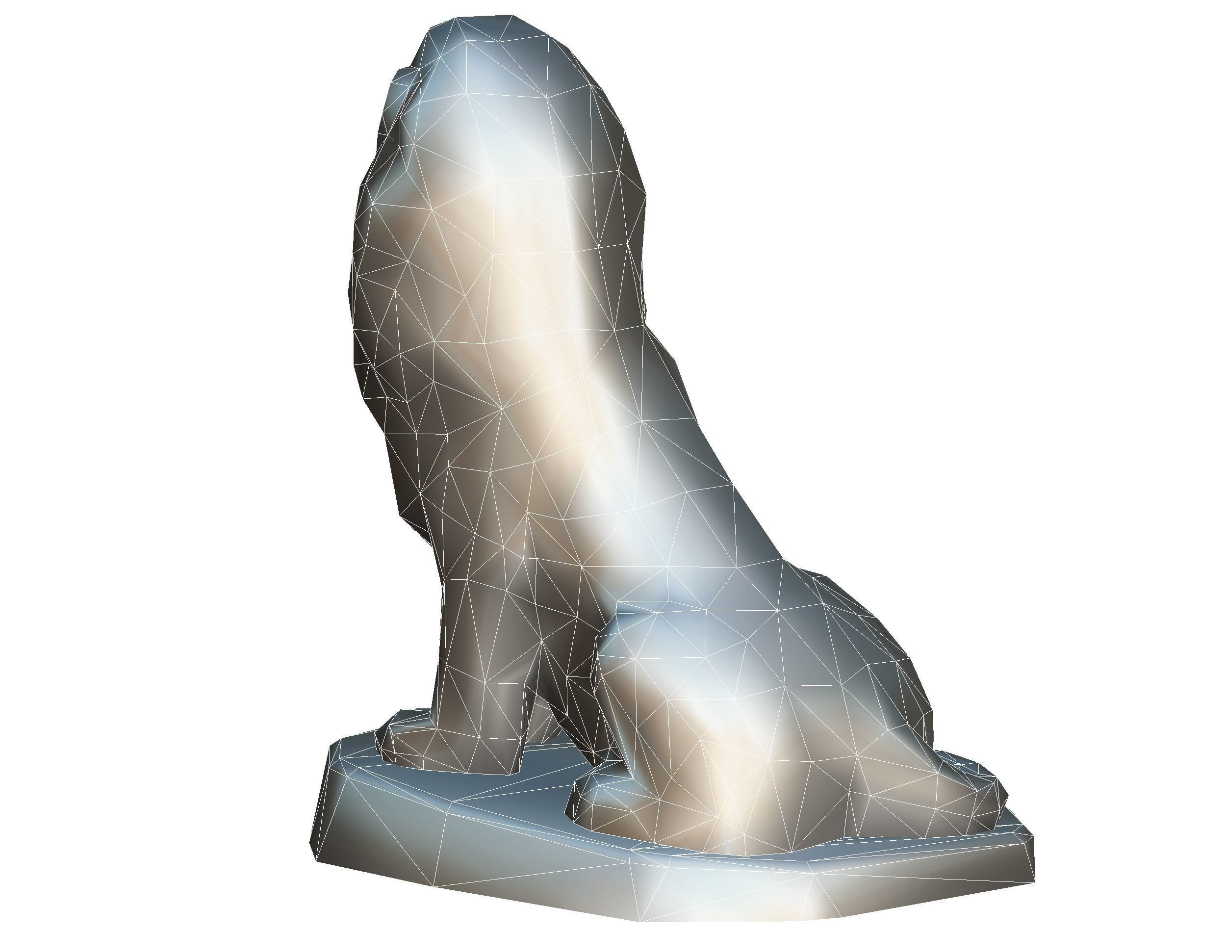 Low Poly 3d Statue Lion Dark Metal Cast Iron Low-poly 3D model_26