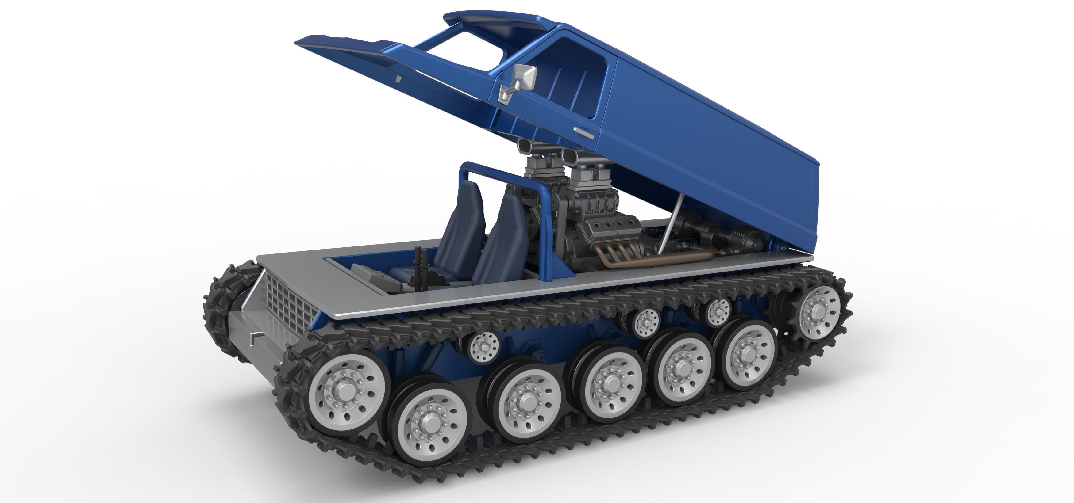 Vintage Monster tank Version 5 Scale 1 to 25 3D print model_21