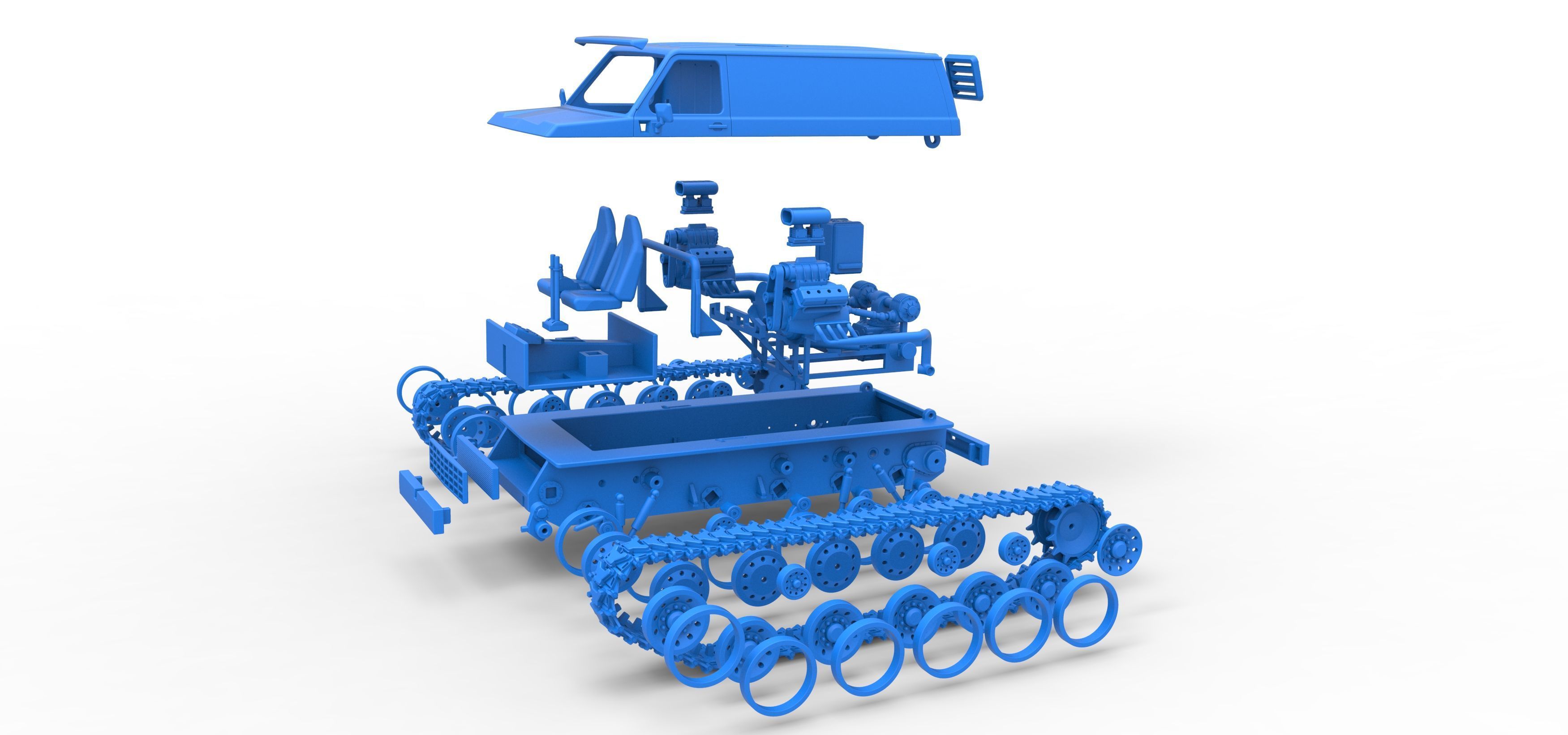 Vintage Monster tank Version 5 Scale 1 to 25 3D print model_58