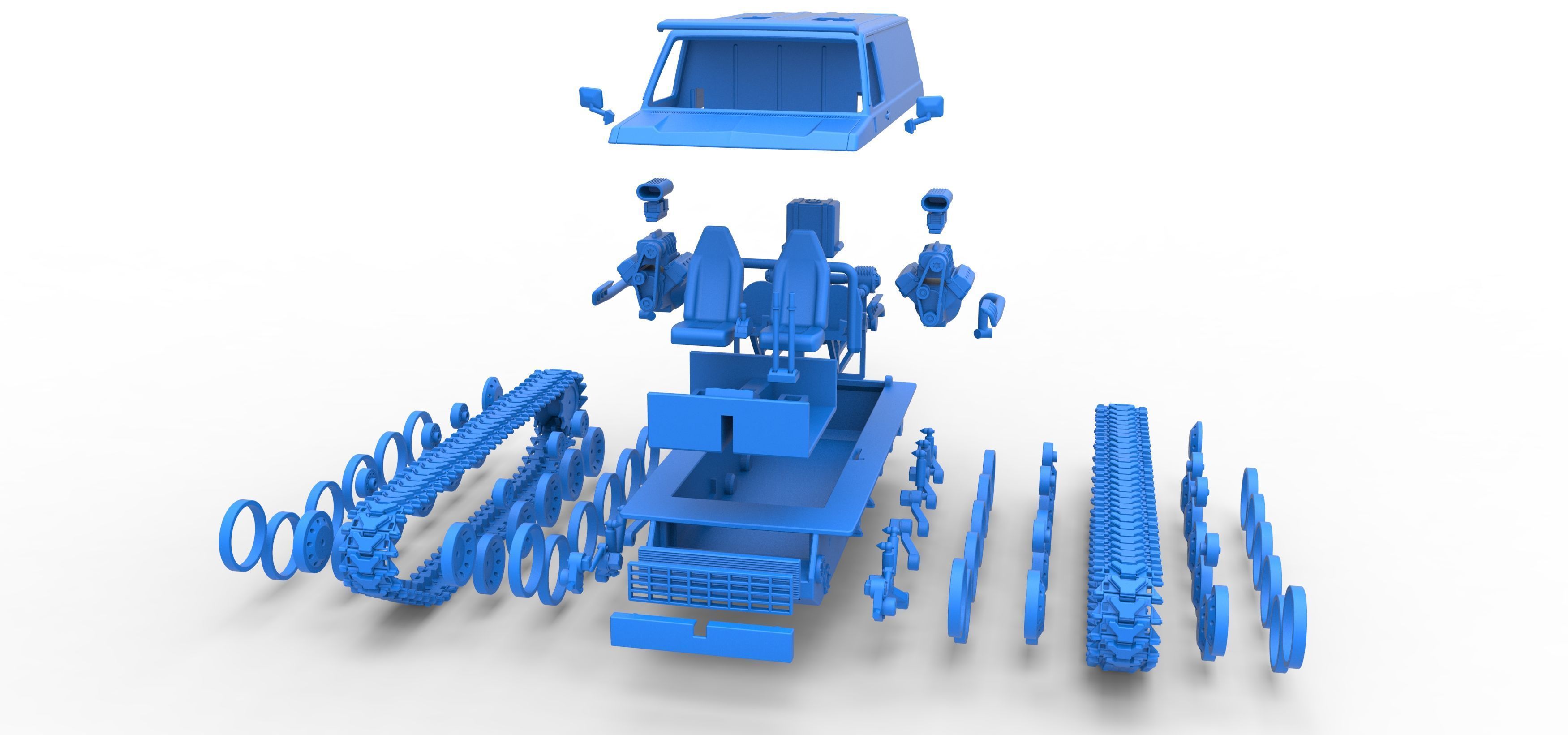 Vintage Monster tank Version 5 Scale 1 to 25 3D print model_61