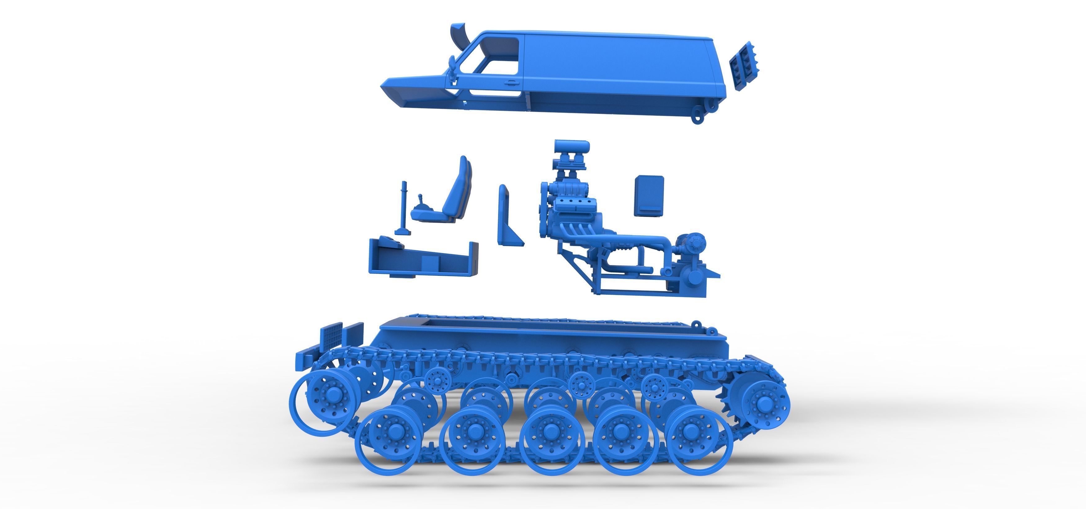 Vintage Monster tank Version 5 Scale 1 to 25 3D print model_62