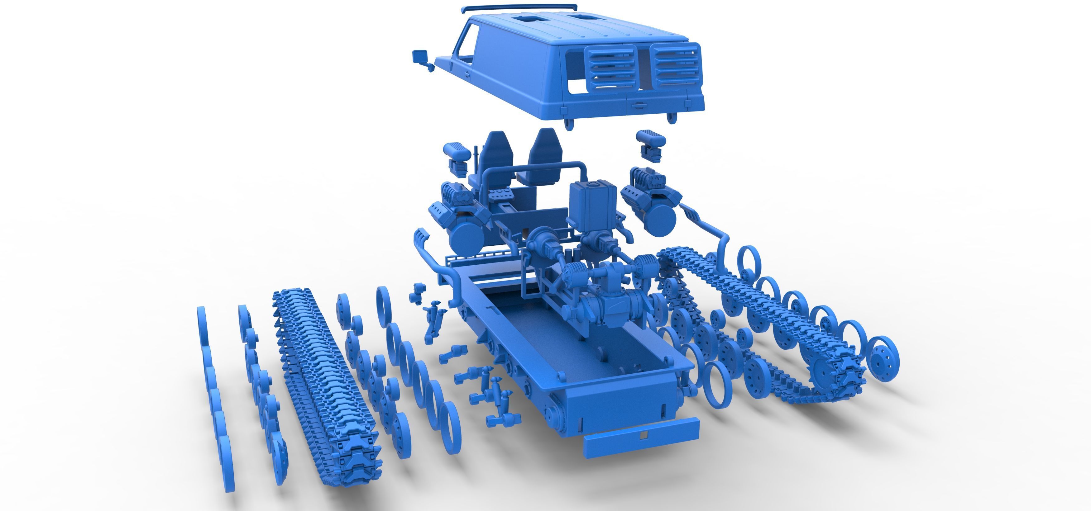 Vintage Monster tank Version 5 Scale 1 to 25 3D print model_65