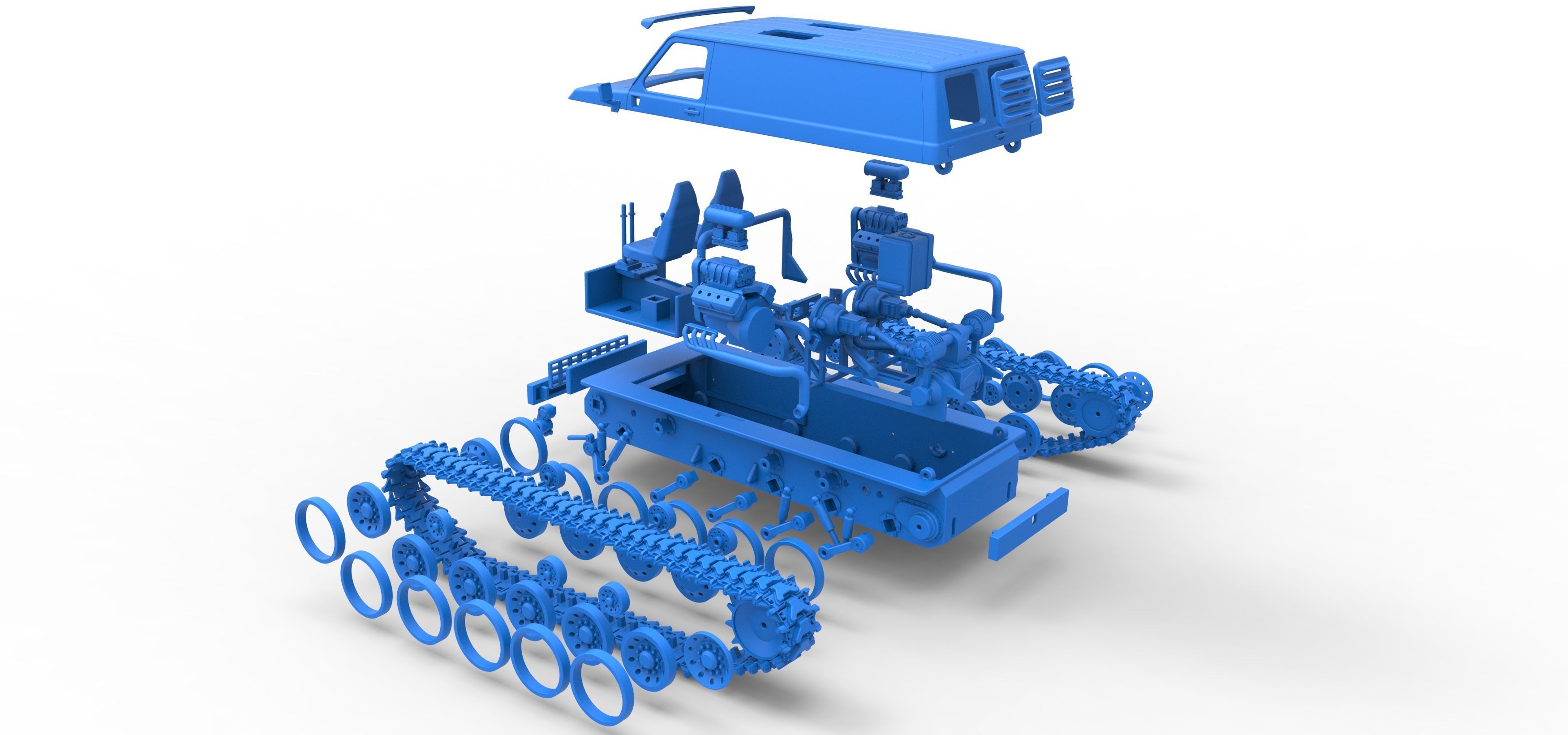 Vintage Monster tank Version 5 Scale 1 to 25 3D print model_64