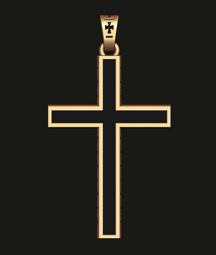 A CROSS WITH A STONE AND A SET OF EYELET AND BEADS INSERTS  3D print model_9