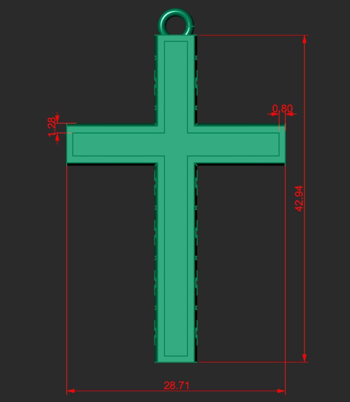 A CROSS WITH A STONE AND A SET OF EYELET AND BEADS INSERTS  3D print model_2