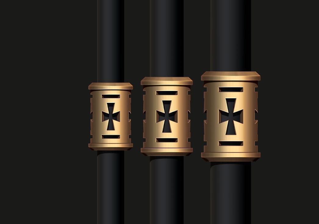 A CROSS WITH A STONE AND A SET OF EYELET AND BEADS INSERTS  3D print model_16