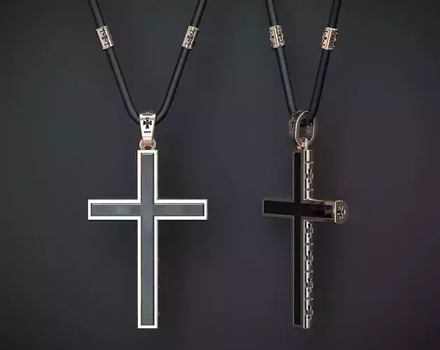 A CROSS WITH A STONE AND A SET OF EYELET AND BEADS INSERTS  3D print model
