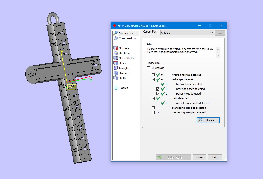 A CROSS WITH A STONE AND A SET OF EYELET AND BEADS INSERTS  3D print model_13