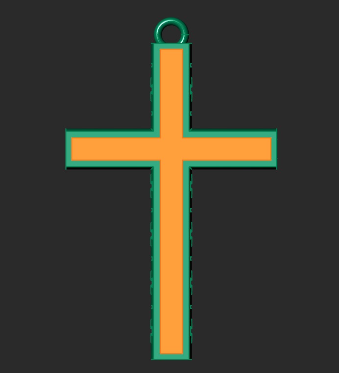 A CROSS WITH A STONE AND A SET OF EYELET AND BEADS INSERTS  3D print model_4