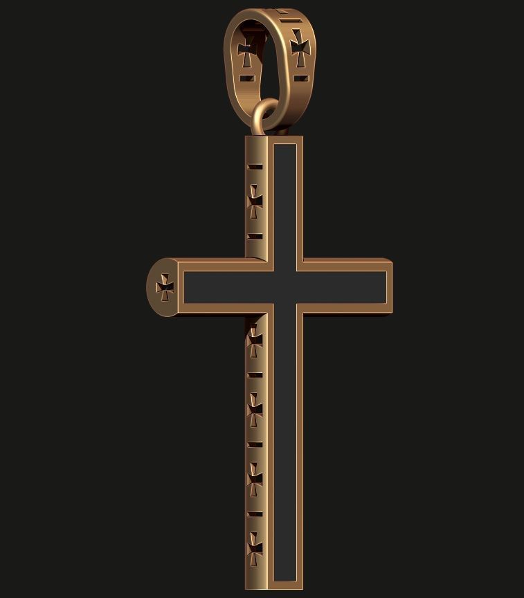 A CROSS WITH A STONE AND A SET OF EYELET AND BEADS INSERTS  3D print model_15