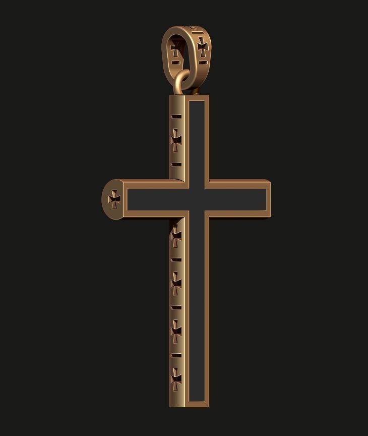 A CROSS WITH A STONE AND A SET OF EYELET AND BEADS INSERTS  3D print model_12