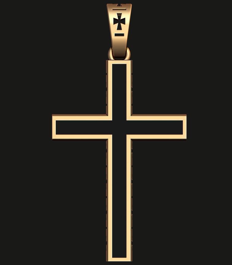 A CROSS WITH A STONE AND A SET OF EYELET AND BEADS INSERTS  3D print model_10