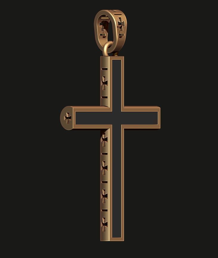 A CROSS WITH A STONE AND A SET OF EYELET AND BEADS INSERTS  3D print model_14