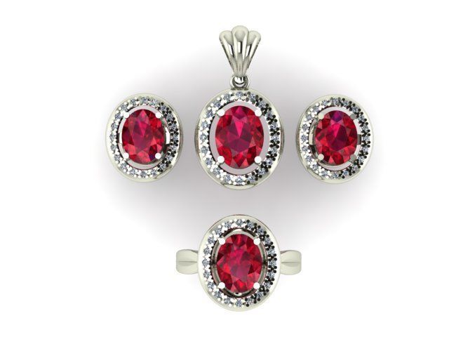 pendant set ruby and daimond 3D print model_4