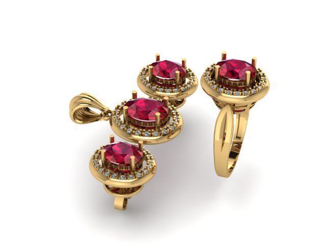 pendant set ruby and daimond 3D print model_6