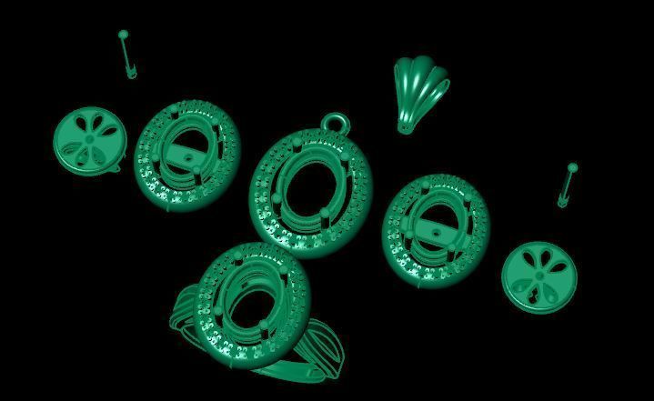 pendant set ruby and daimond 3D print model_20