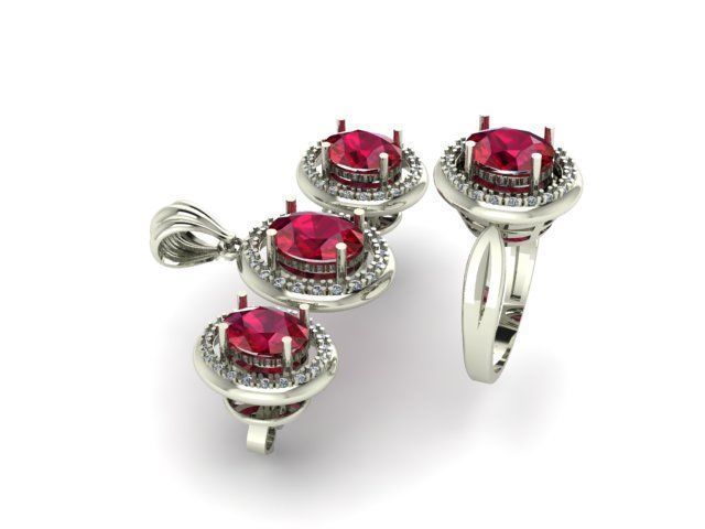 pendant set ruby and daimond 3D print model_7