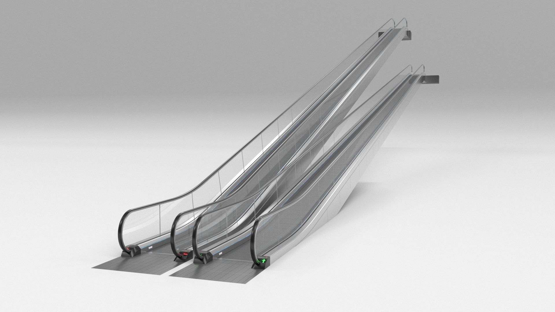 Moving Walkway and Escalator Without Stairs Adjustable 3D model_21