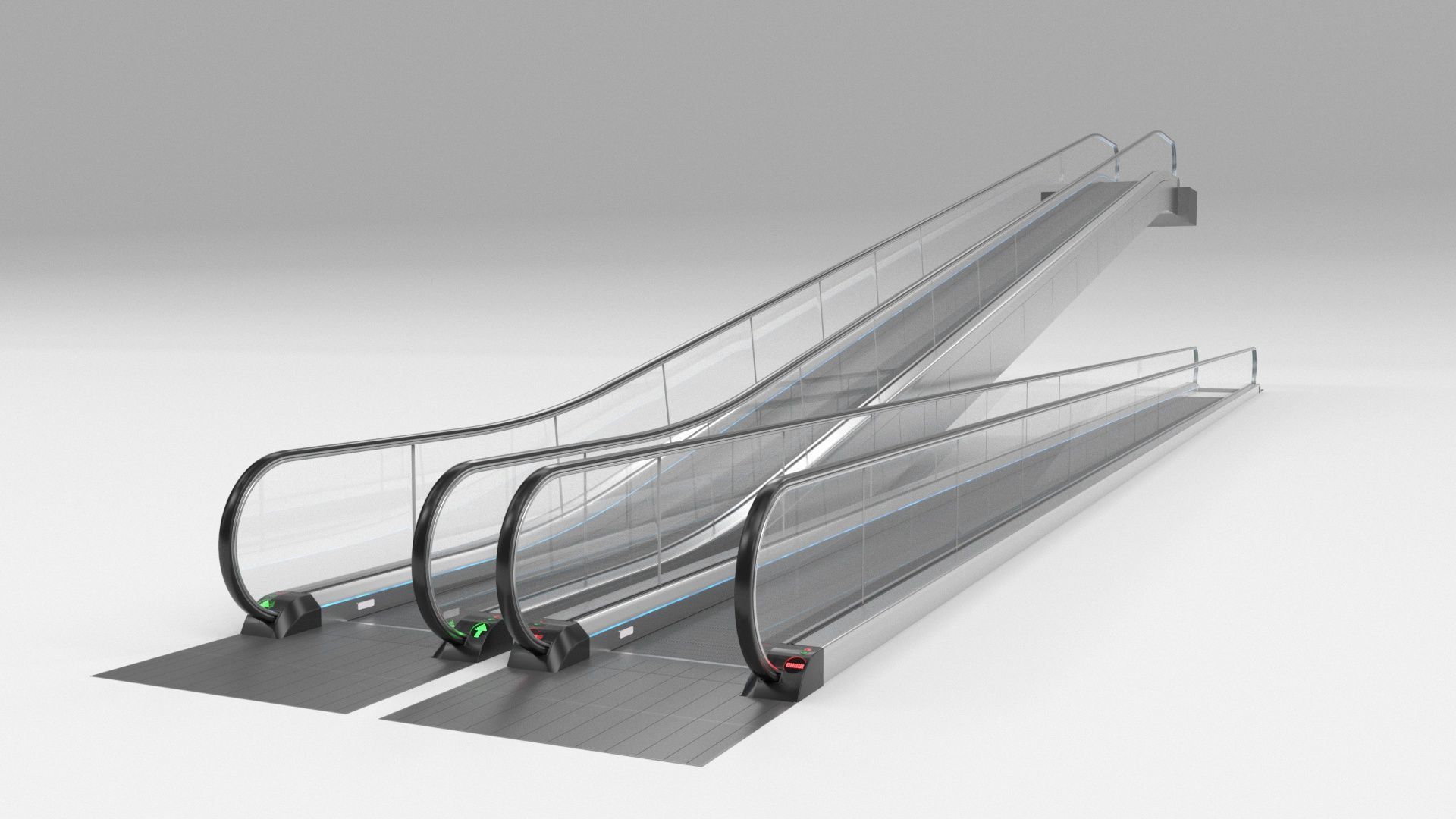 Moving Walkway and Escalator Without Stairs Adjustable 3D model_48