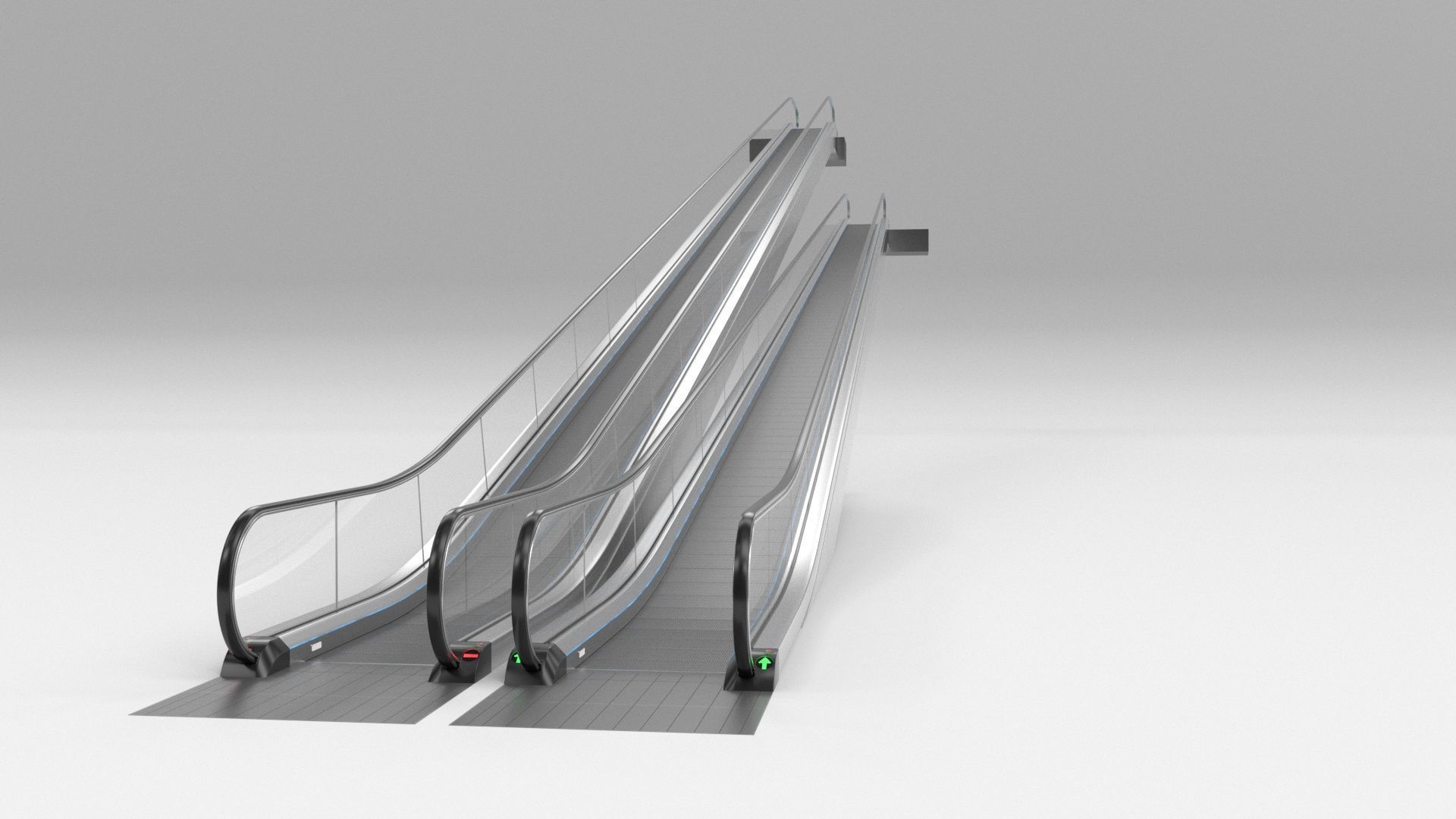 Moving Walkway and Escalator Without Stairs Adjustable 3D model_19