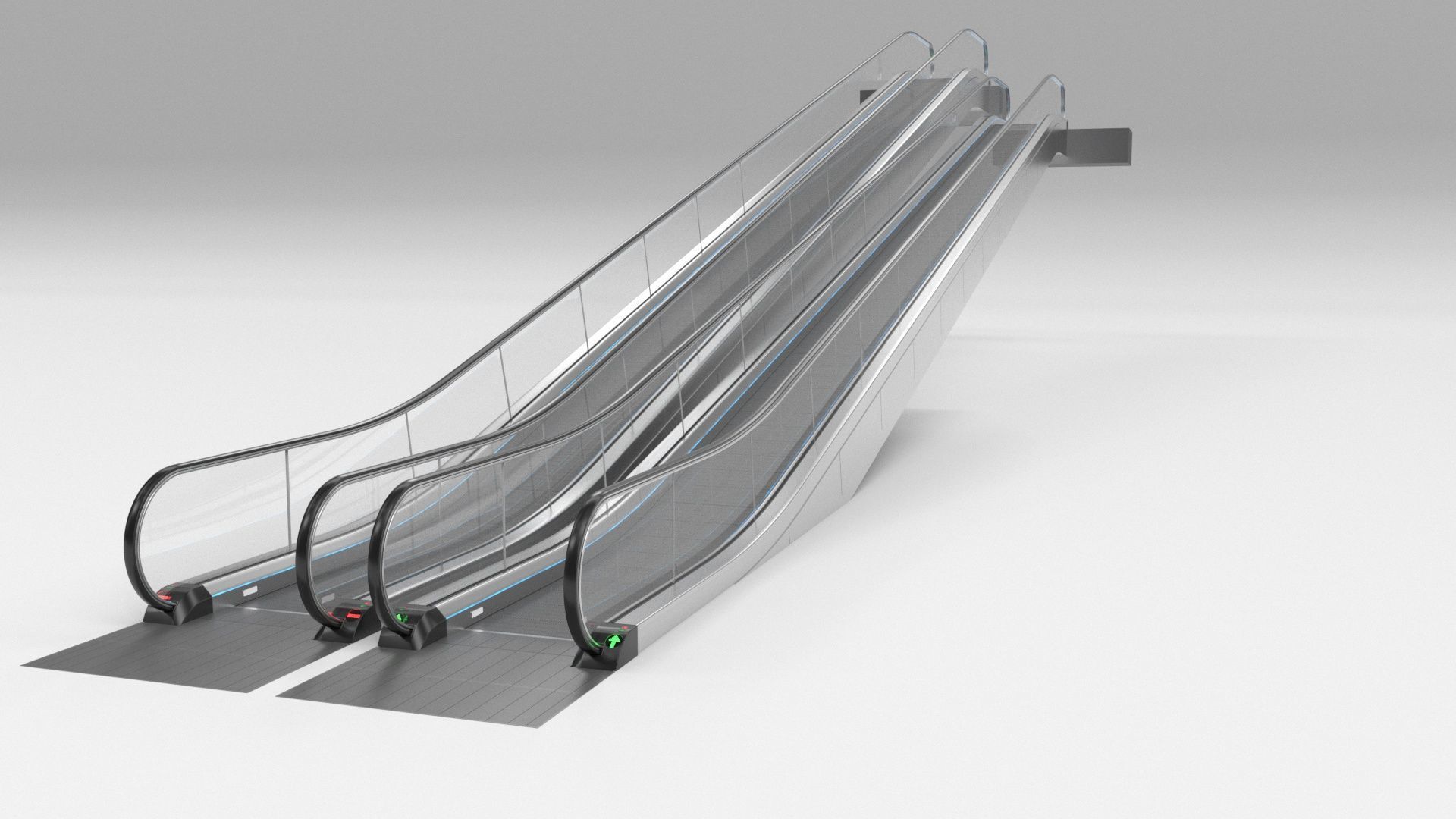 Moving Walkway and Escalator Without Stairs Adjustable 3D model_15