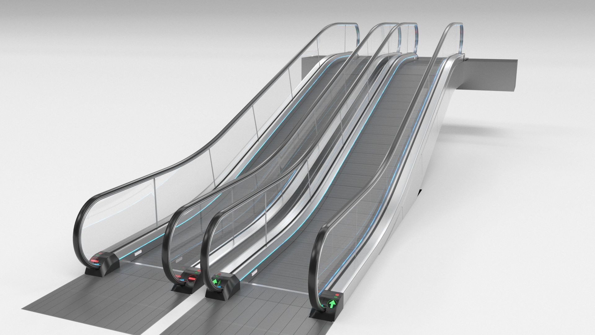 Moving Walkway and Escalator Without Stairs Adjustable 3D model_24