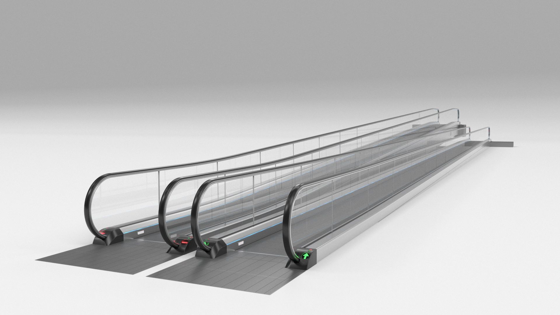 Moving Walkway and Escalator Without Stairs Adjustable 3D model_52